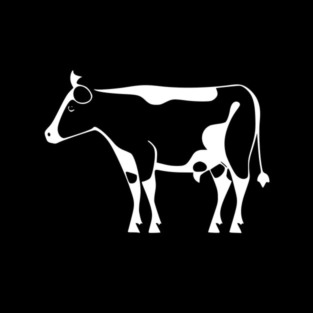 Vector cow minimalist and flat logo vector illustration