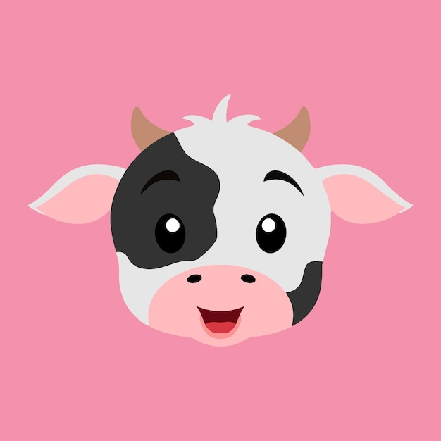 A cow on a pink background