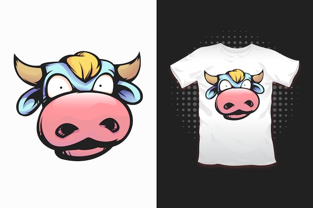 Stampa mucca per design t-shirt