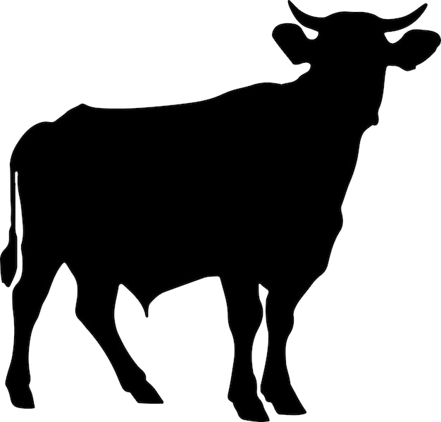 Cow silhouette illustratie Vector witte achtergrond