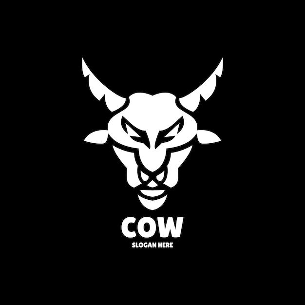 cow silhouette logo design illustration