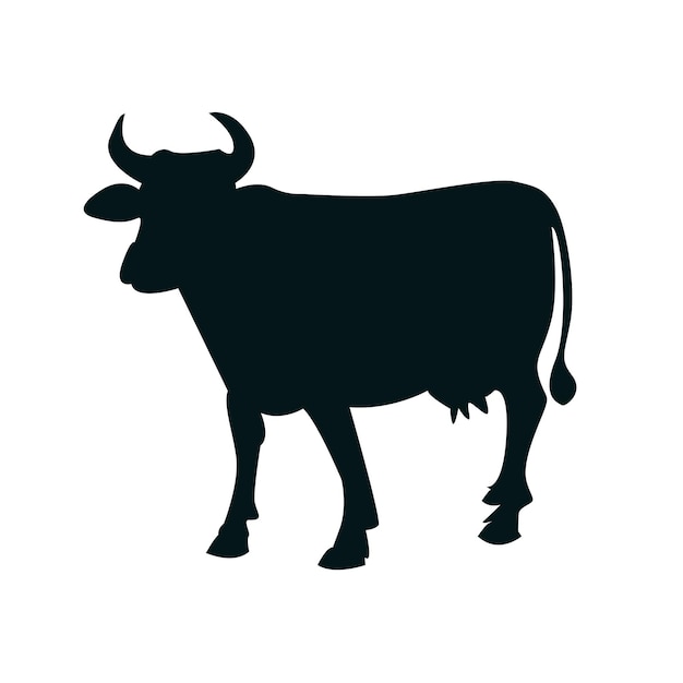 Cow silhouette Vector Black cow