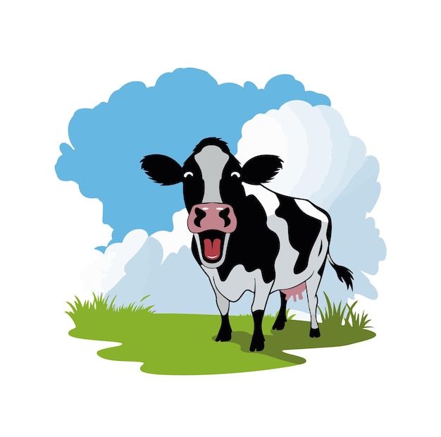 cow silhouettes isolated on a white background Vector illustration