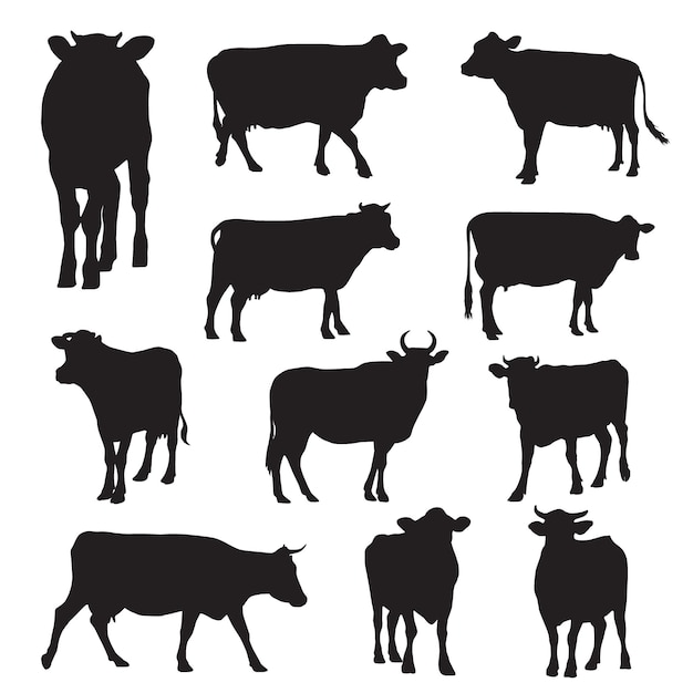 Cow silhouettes