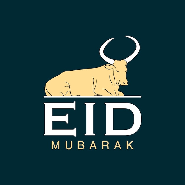 암소 앉아 eid 무바라크 디자인