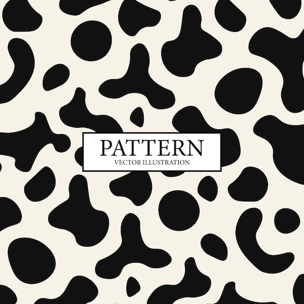 Cow skin pattern black and white texture Vector