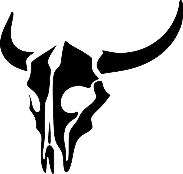 Cow Skull Minimalist and Simple Silhouette Vector illustration