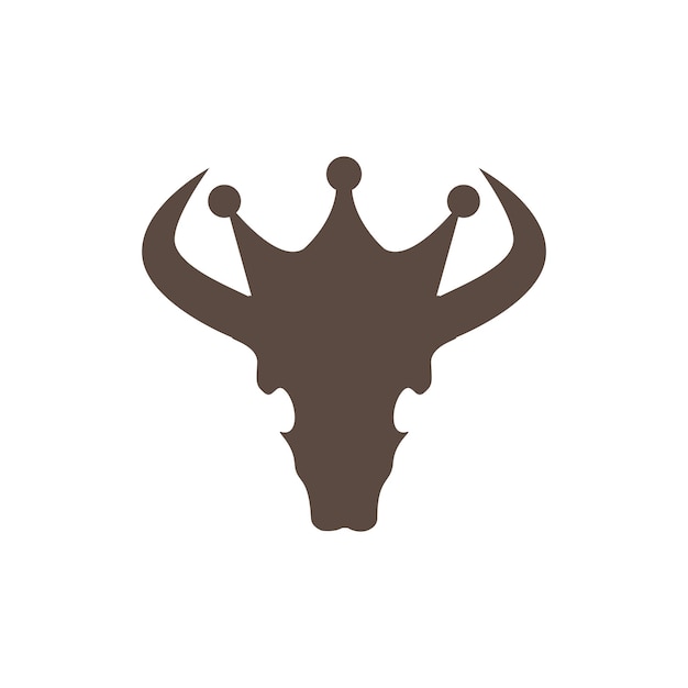 Cow skull with crown logo design vector graphic symbol icon sign illustration creative idea