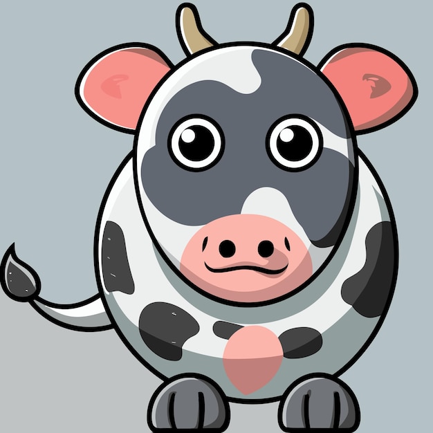 cow smiling cartoon vector illustration