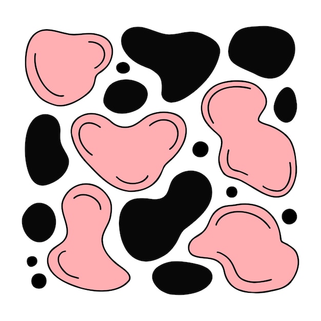 Vector cow spots skin print pattern hand drawn illustration