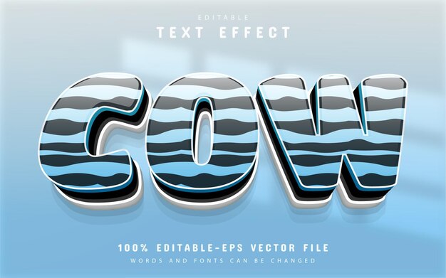 Cow text effect editable