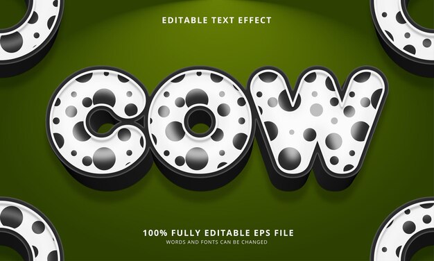 Cow text style editable text effect