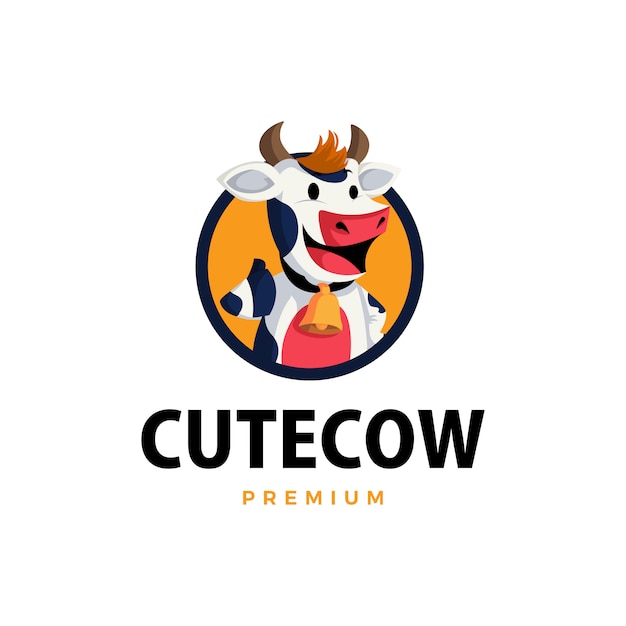 Cow thumb up mascot character logo  icon illustration