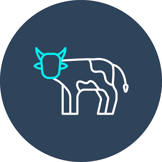 Vector cow vector icon can be used for village iconset