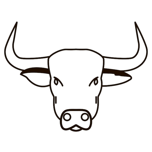 Векторная иллюстрация коровы на белом фоне