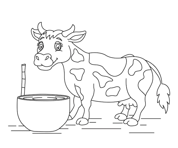 Vector cow vector illustration outline