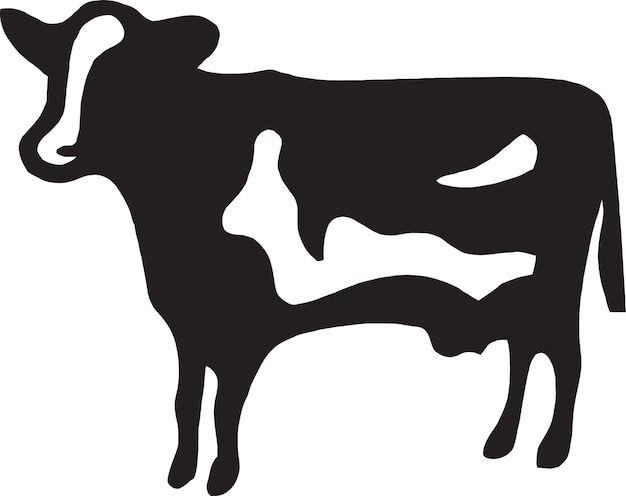 Cow with bell icon set