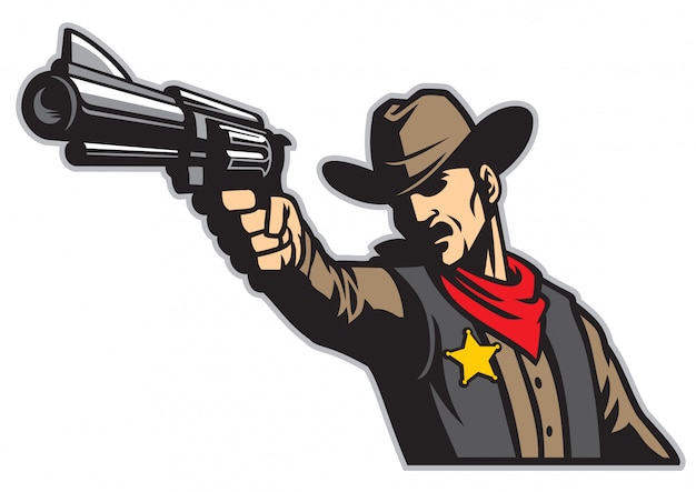 Cowboy aiming the gun