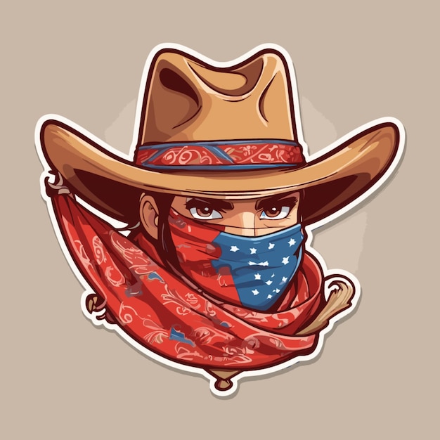 Vettore vettore di cartoni animati di bandana da cowboy