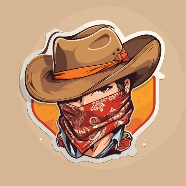 Vector cowboy bandana cartoon vector