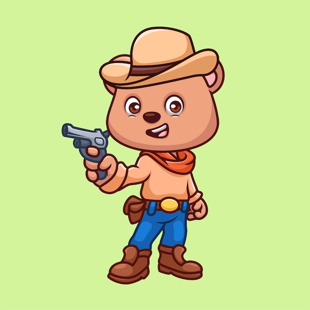 Cartoon carino dell'orso cowboy