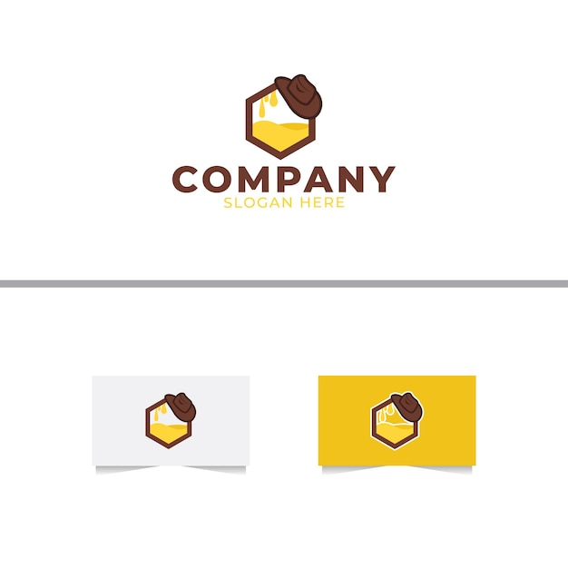 Cowboy Bee Logo Design Vector Template