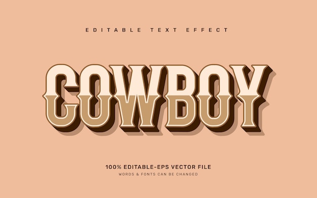 Cowboy bewerkbare teksteffectsjabloon