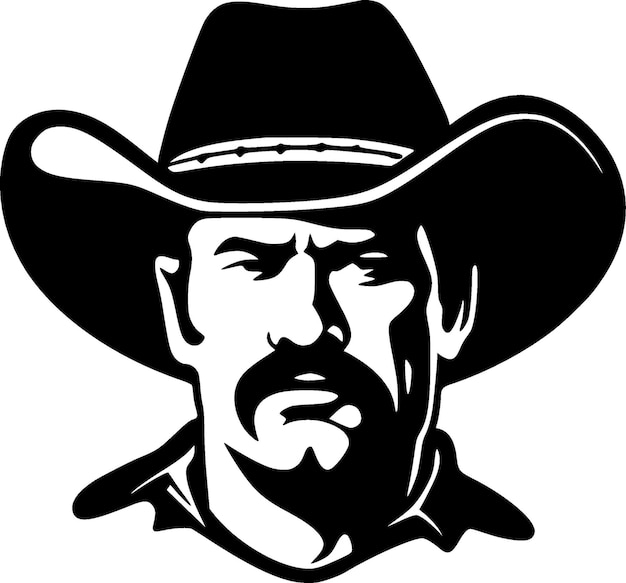 Vector cowboy black and white isolated icon vector illustration