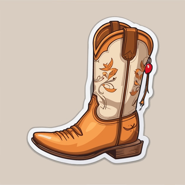 Vector cowboy boot cartoon vector