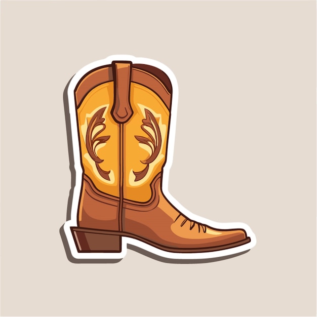 Vector cowboy boot cartoon vector