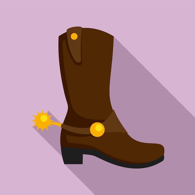 Иконка ковбойского ботинка Плоская иллюстрация векторной иконки ковбойского ботинка для веб-дизайна