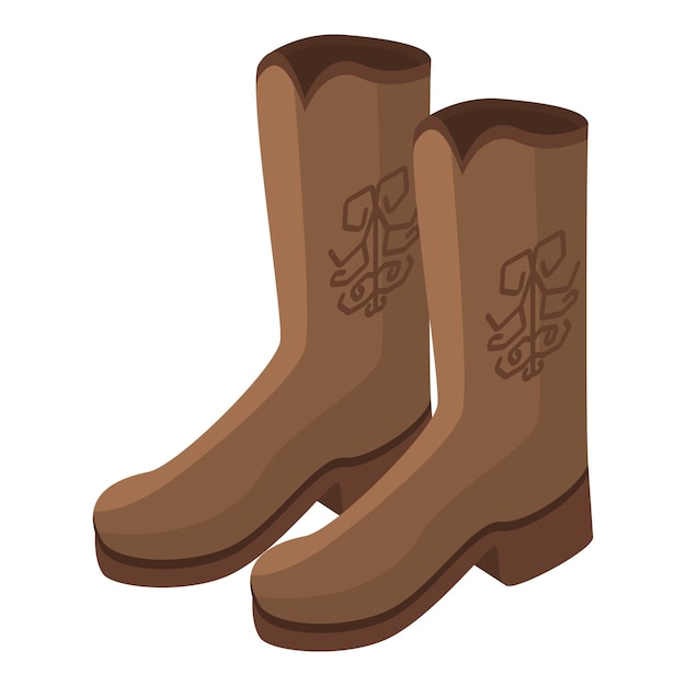 Vector cowboy boots icon isometric of cowboy boots vector icon for web design isolated on white background