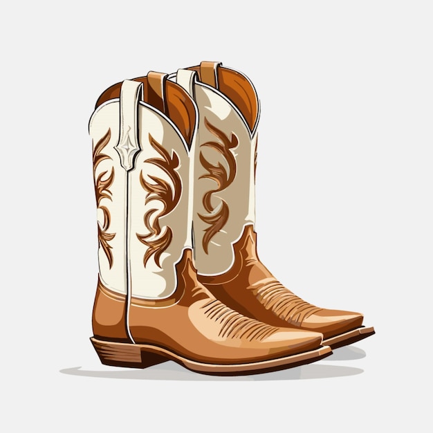 Vector cowboy boots vector on a white background