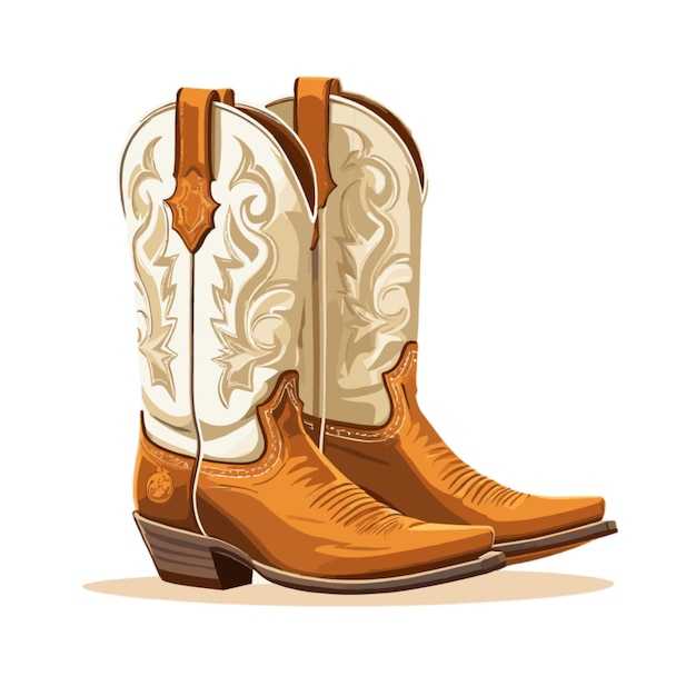 Vector cowboy boots vector on a white background