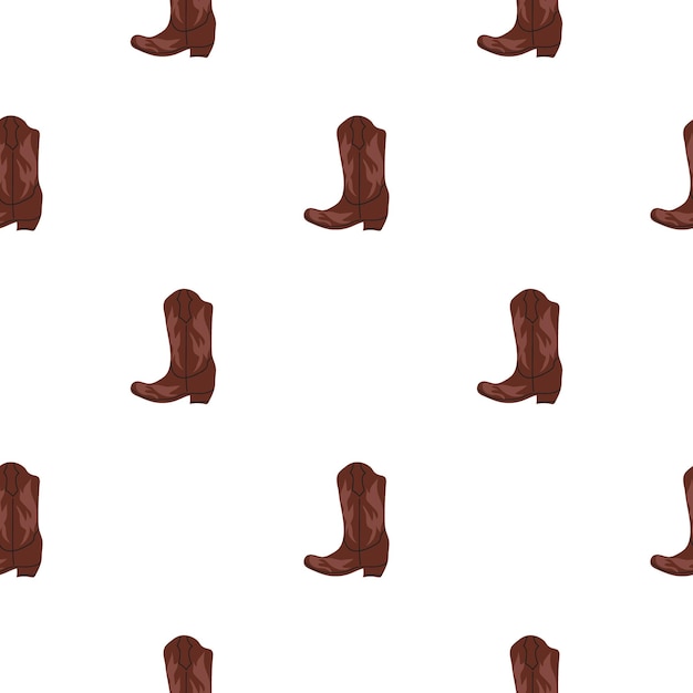 Cowboy boots with ornament seamless pattern Wild west theme