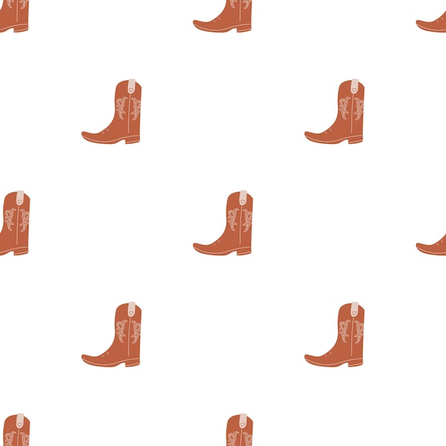 Cowboy boots with ornament seamless pattern Wild west theme