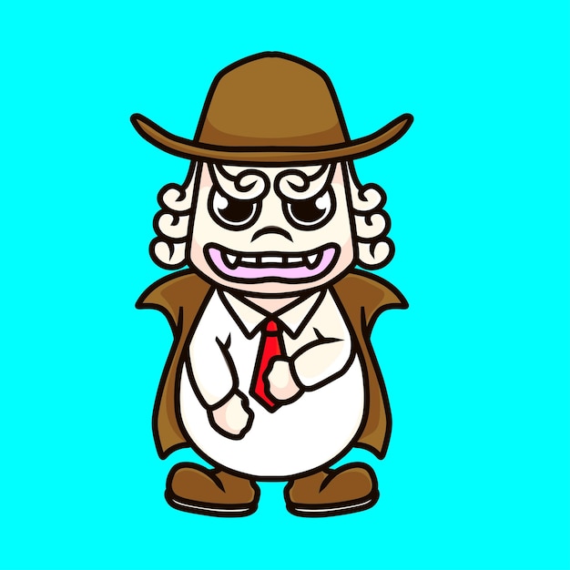 Cowboy Cartoon Mascot Vector Funny Sheriff