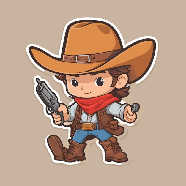 Vettore vettore di cartoni animati di cowboy