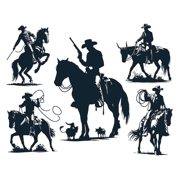 cowboy and cowgirl vector vector bundle File