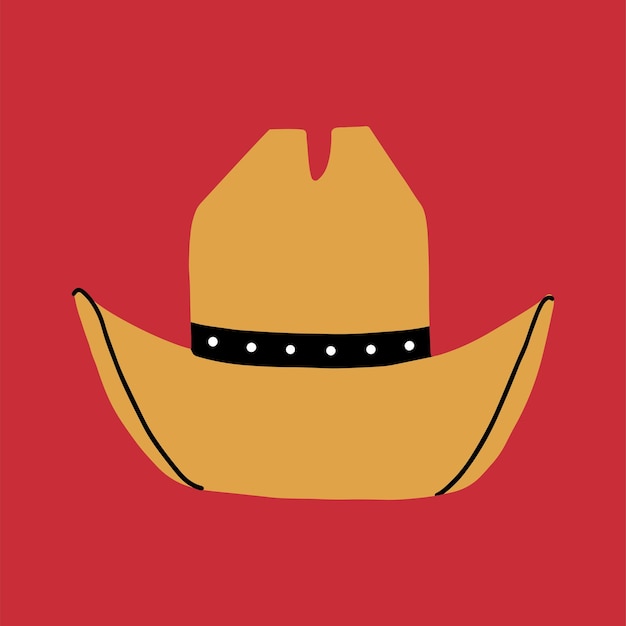 Cowboy designer hat vector hand drawn illustration