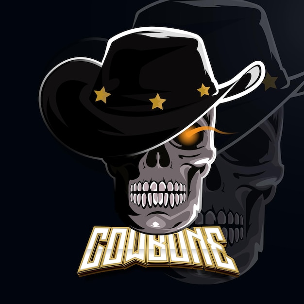 Cowboy Esport logo design Editable text effect