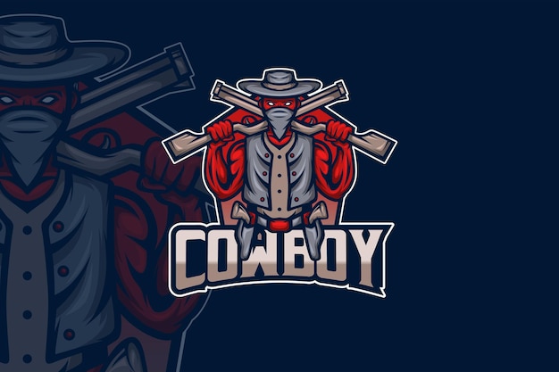 Cowboy - esport-logo sjabloon