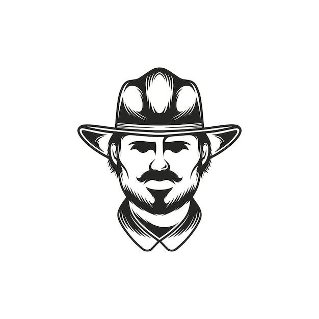 Cowboy face logo template