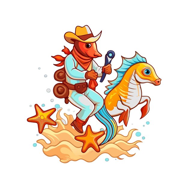 cowboy fish vector