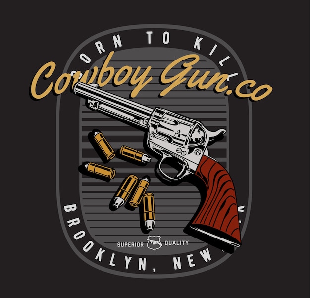 Vector cowboy gun