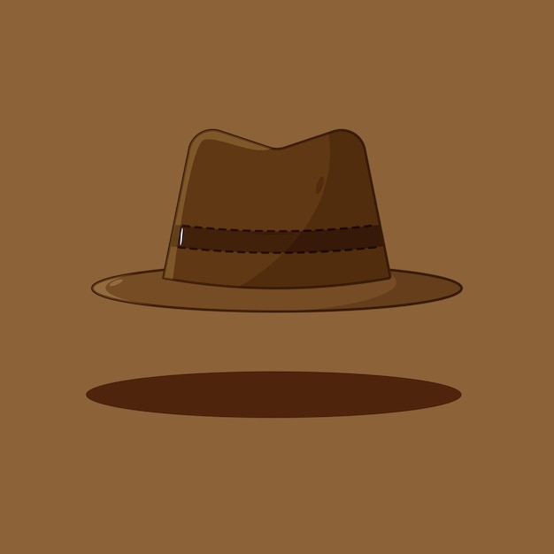 Vector cowboy hat brown color