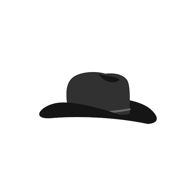 Иконка ковбойской шляпы в плоском стиле на белом фоне