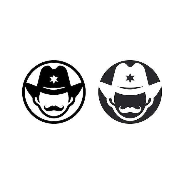 Cowboy hat logo icon vector design template