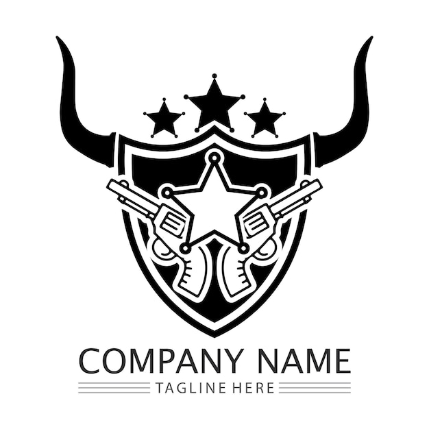 Cowboy hat logo icon vector design template