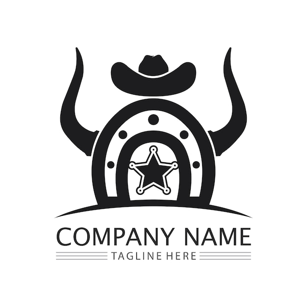 Vector cowboy hat logo icon vector design template